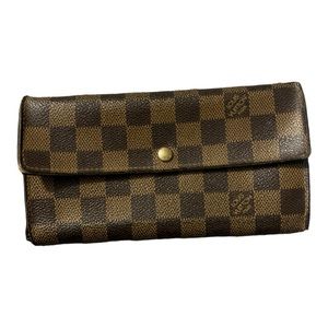 Louis Vuitton Authentic Damier Leather Credit Long Bifold Wallet CA0036
